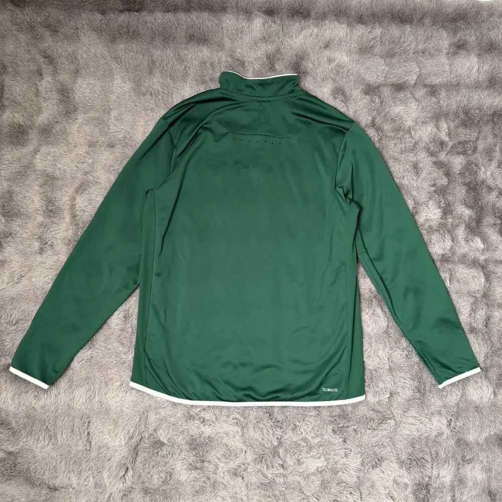 Miami Hurricanes Green Adidas Long Sleeve Dri Fit Top 1/4 Zip Size Large